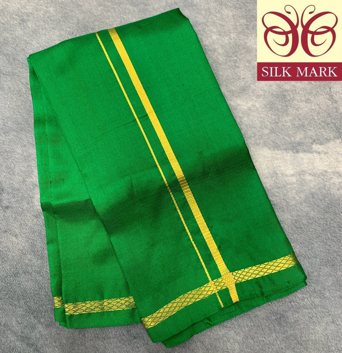 Silk Pooja Towel Green Colour