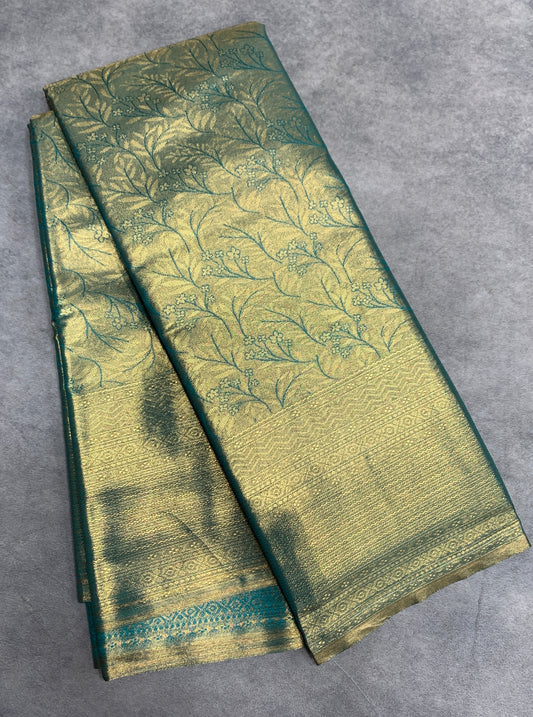 Fancy Tissue Saree Light Sapphire Colour with Self Design Border