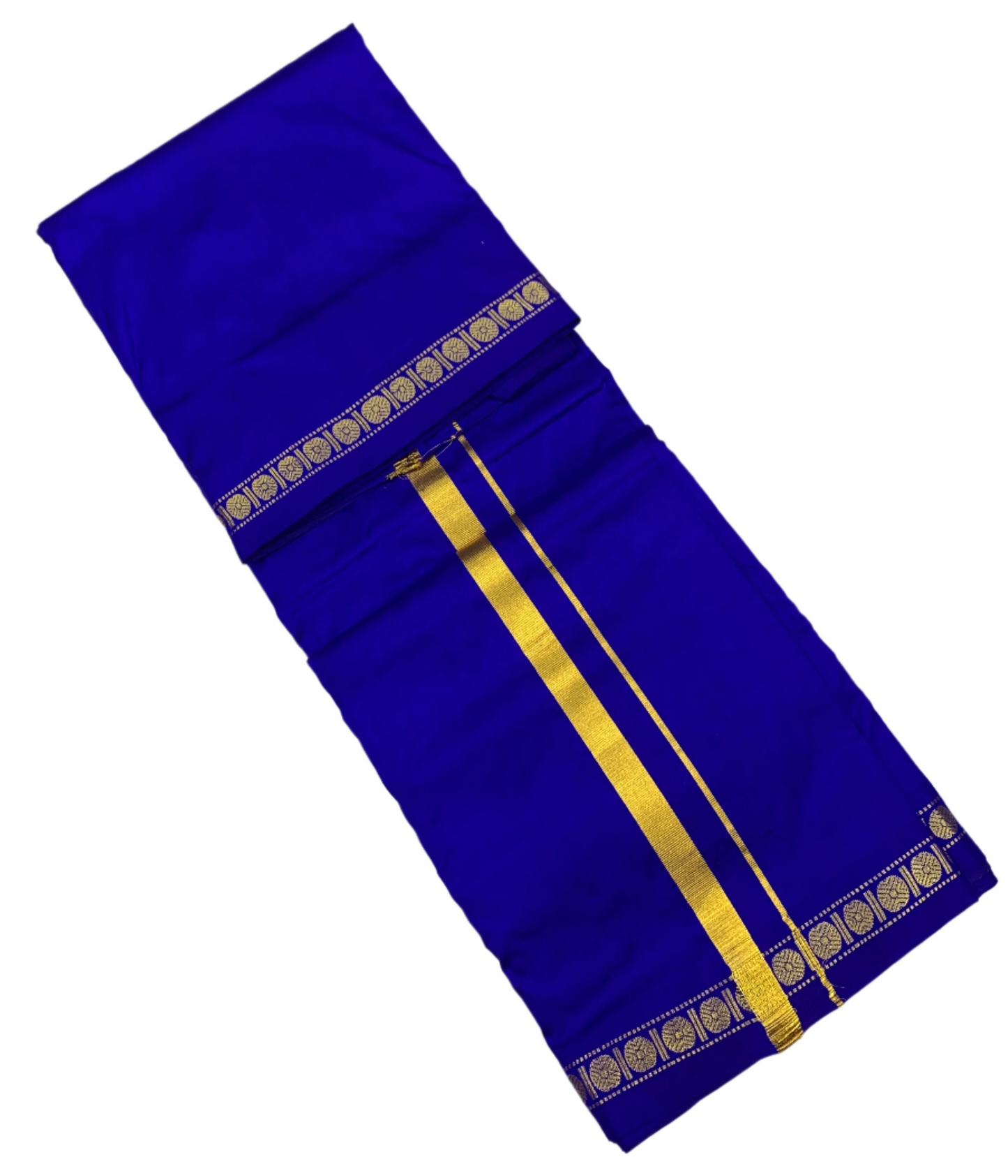 9X5 Pure Silk Dhoti Violet Small Border