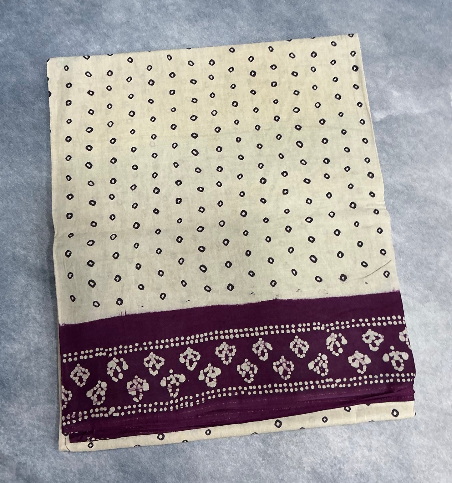 Chettinad Sungudi Cotton Tussar Colour with Magenta Colour Border