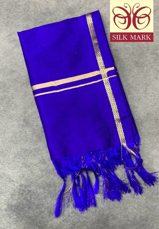 2 Mulam Silk Pooja Towel Violet Colour