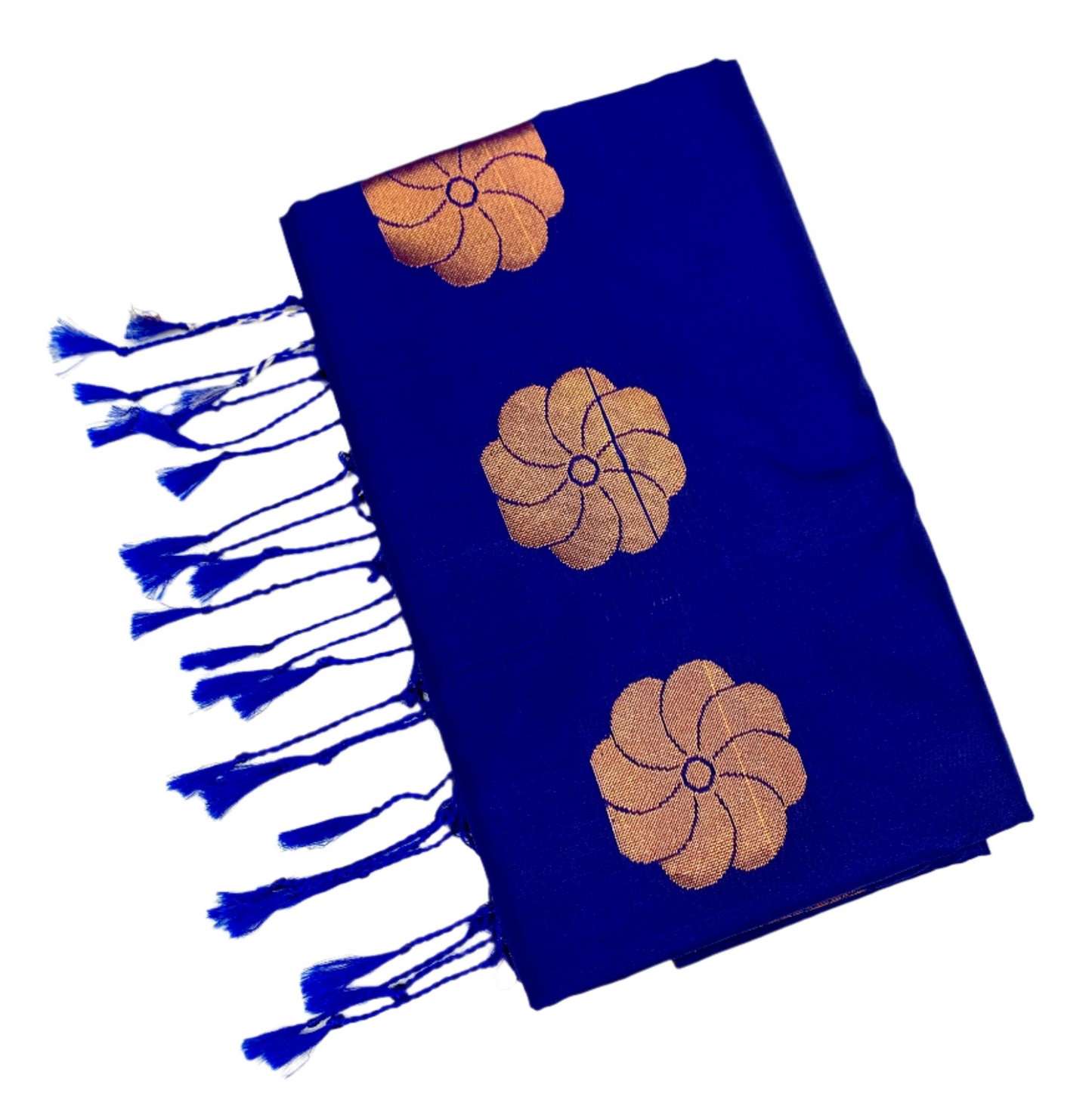 Soft Vegan Silk Saree Dark Blue shade with Floral Design