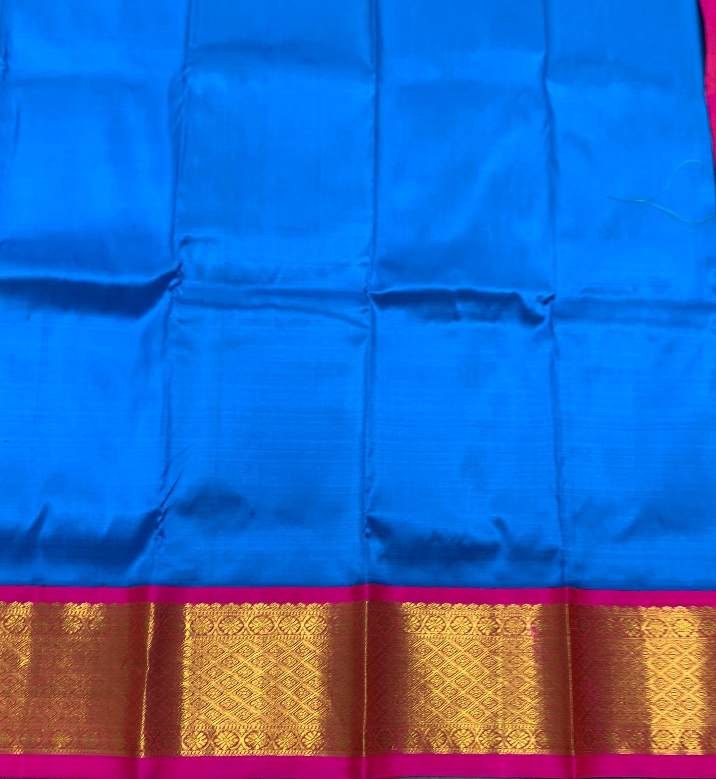 Sky Blue Shade Pure Kanchipuram Kids Pattu Pavadai with Contrast Border for Newborn to 2 Years