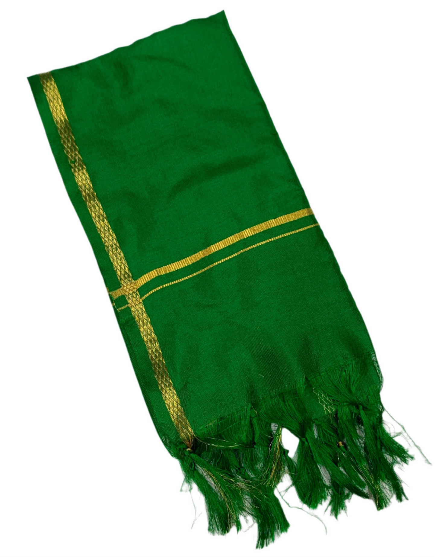 Silk Pooja Towel Green Colour