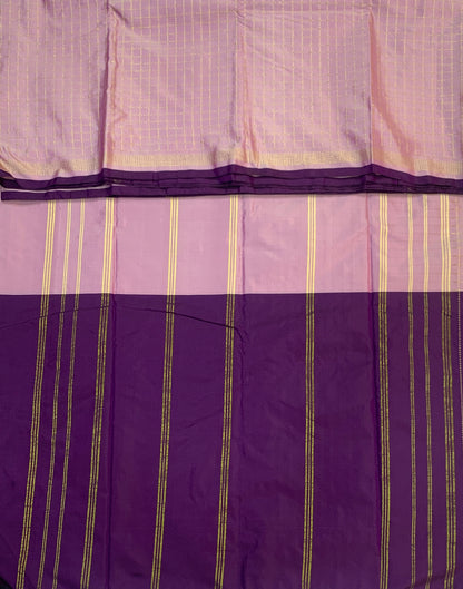 Arani Silk Saree Lavender Colour with Dark Purple Border