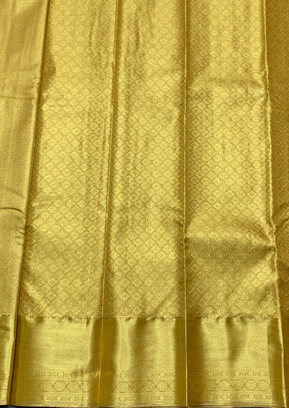 Fancy Tissue Saree Golden Colour with Self Colour Border
