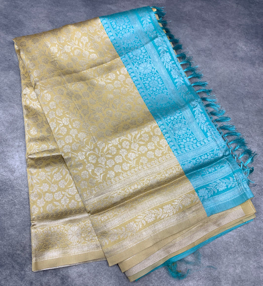 Art Silk Saree Mustard Colour with Self Border