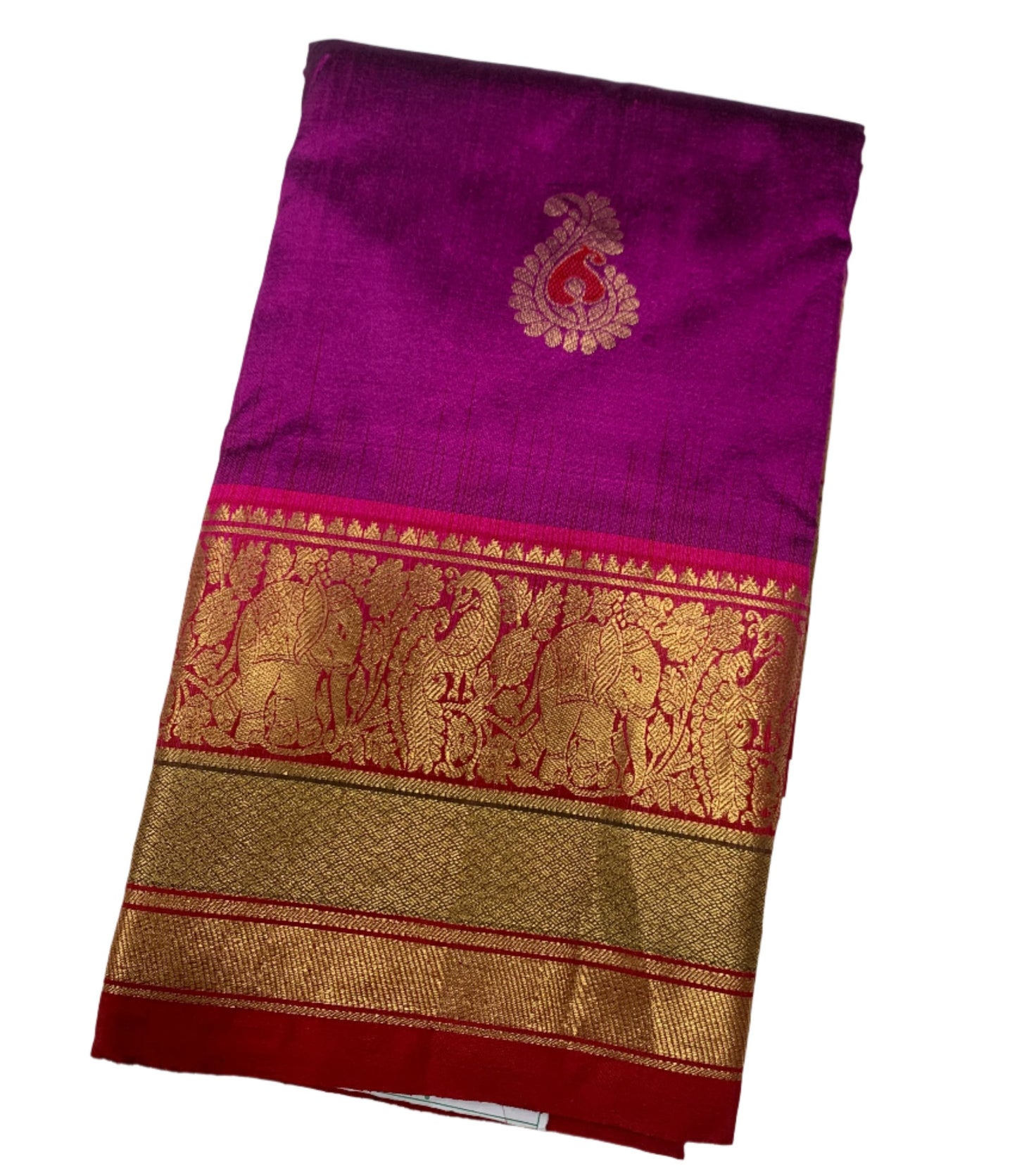 Pure Kanchipuram Silk Saree Magenta shade