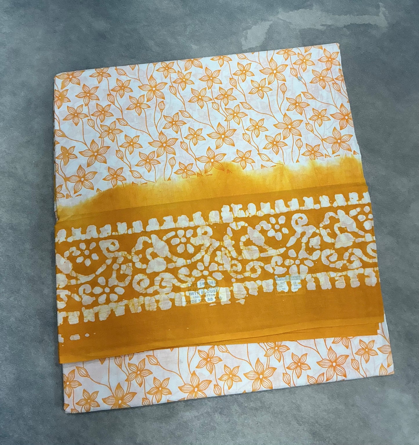 Chettinad Sungudi Cotton White Colour with Yellow Colour Border