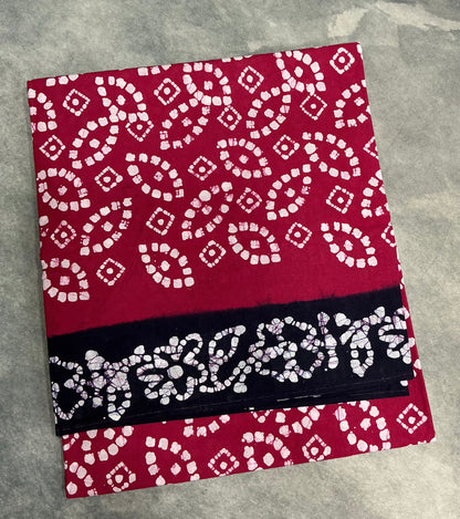 Chettinad Sungudi Cotton Pink Colour with Navy Blue Colour Border