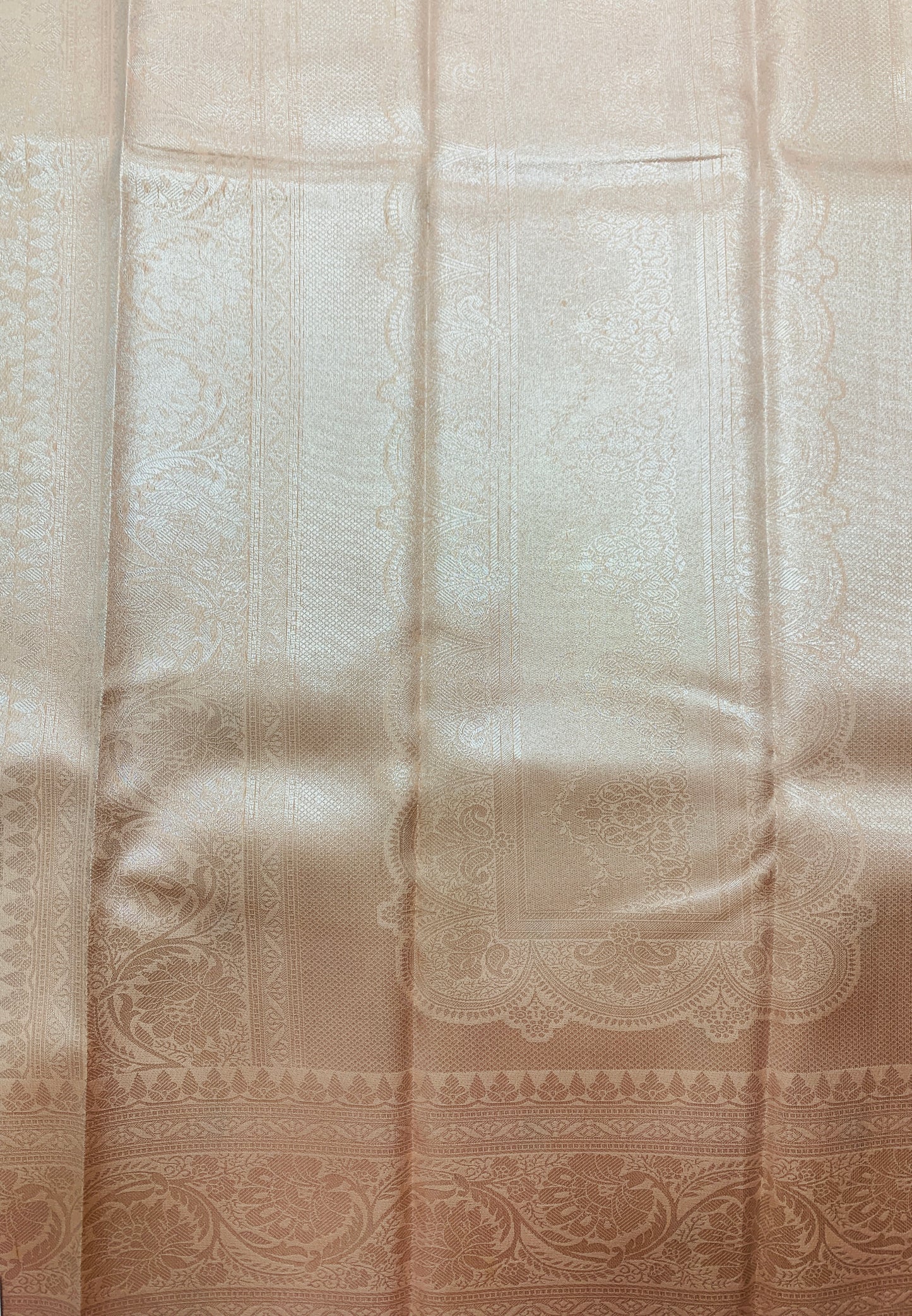 Art Silk Saree Peach Colour with Self Colour Border
