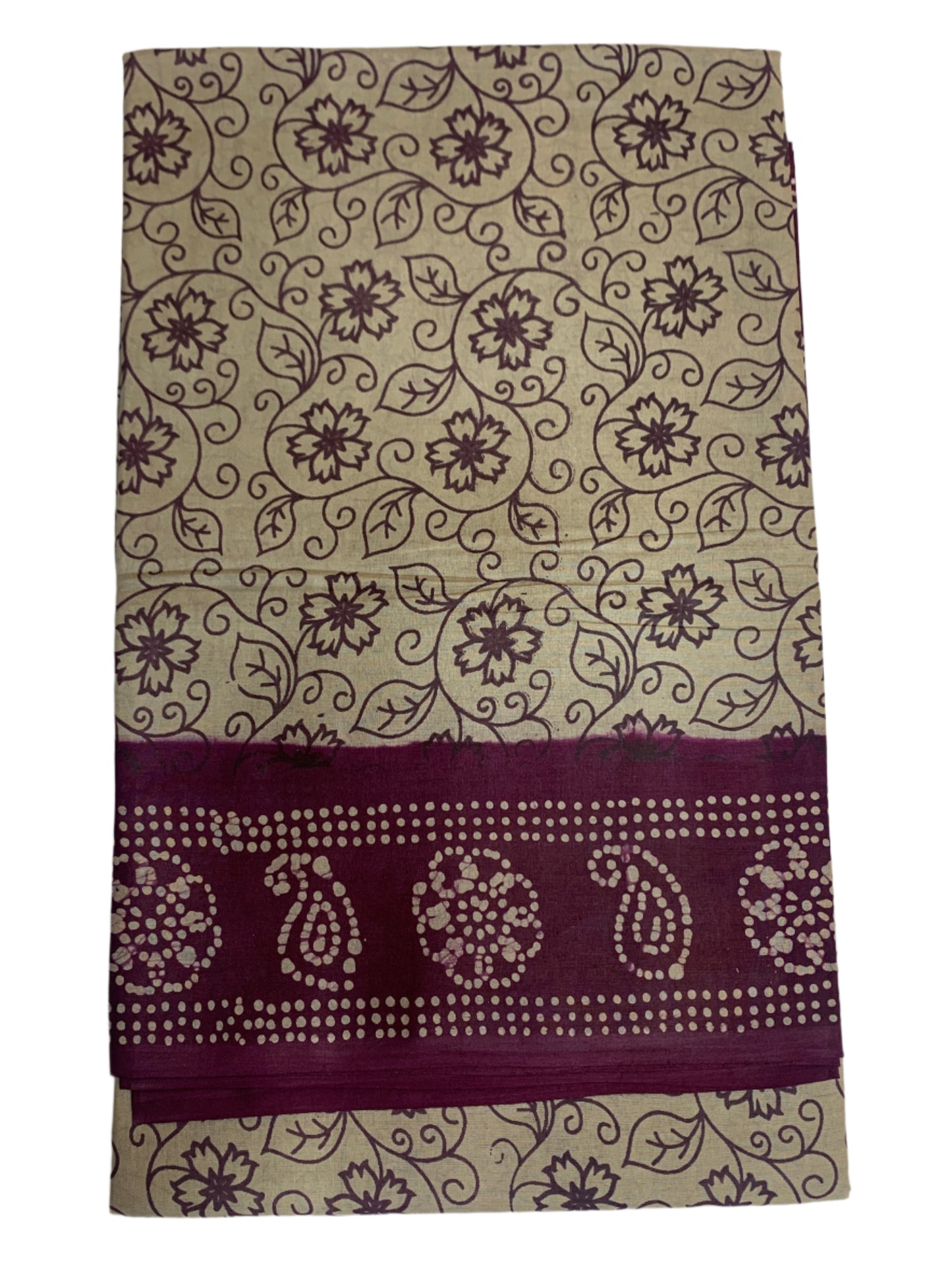 MulMul Cotton Biscuit Colour with Magenta Border