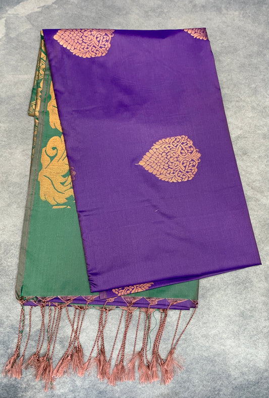 Art Silk Saree Purple Colour with Borderless