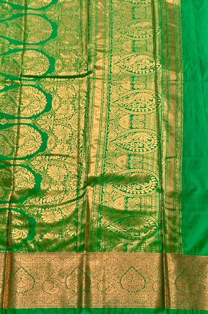 Soft Silk Casual Saree Light Pink Colour with Light Green Colour Border