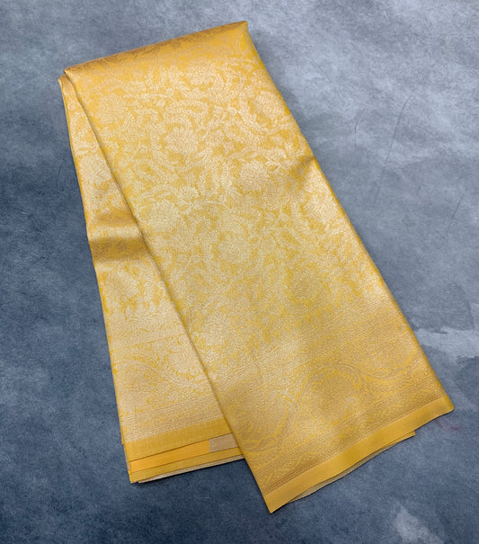 Art Silk Saree Golden Yellow Colour with Self Colour Border
