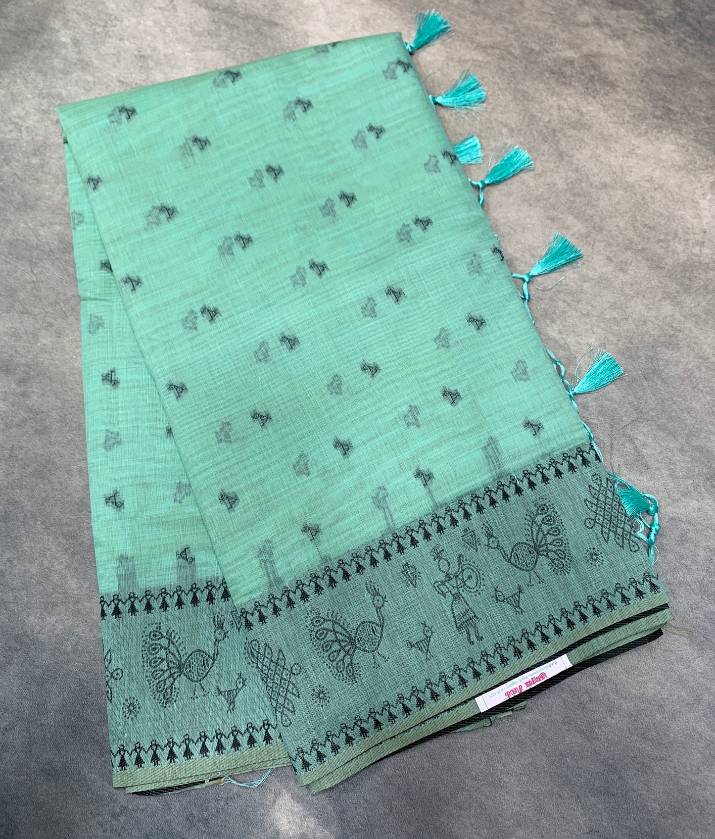 Banaras Katan Saree Sapphire Colour with Katan Work Border