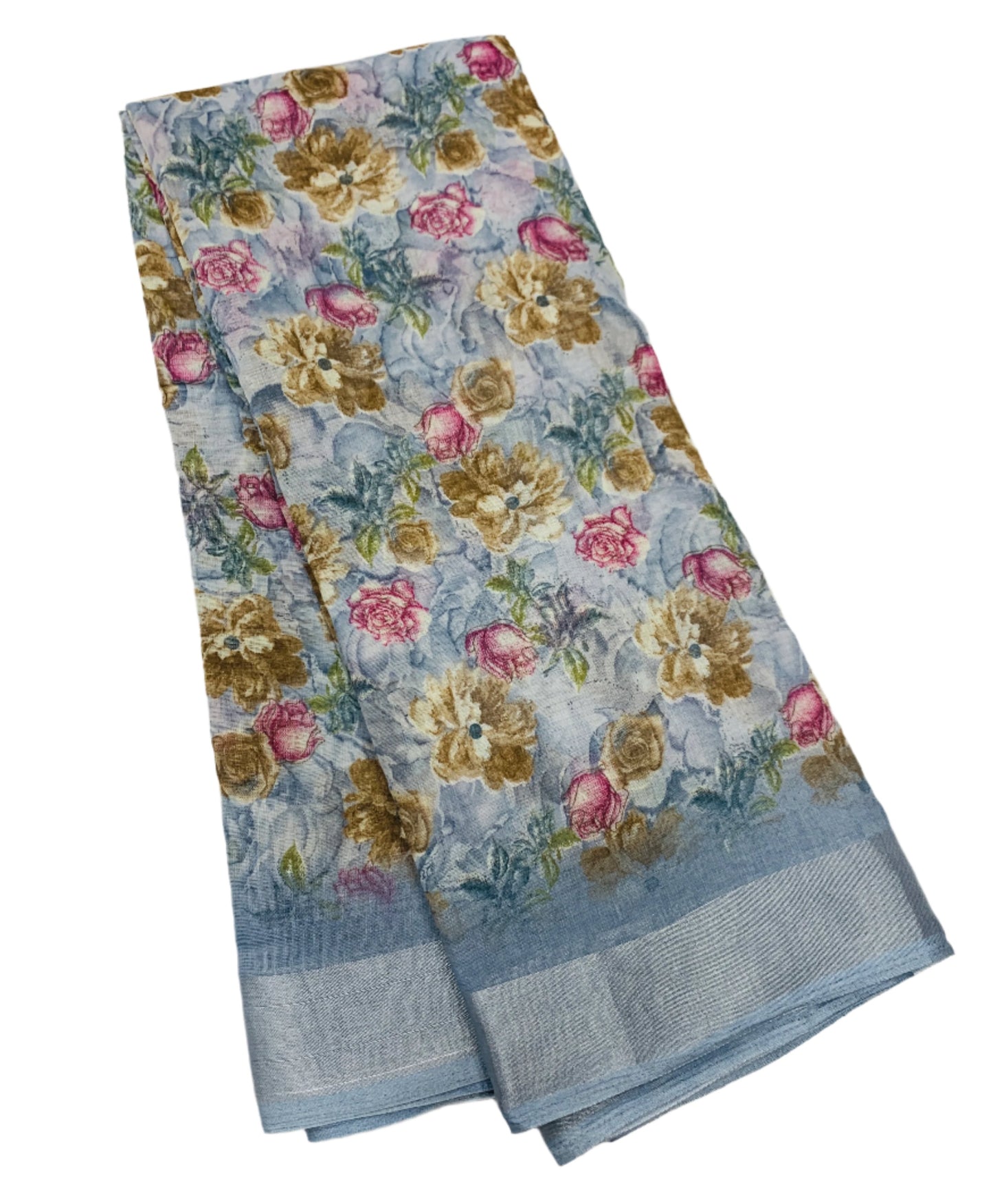 Jute Cotton Saree Gray Shade with Thread Border