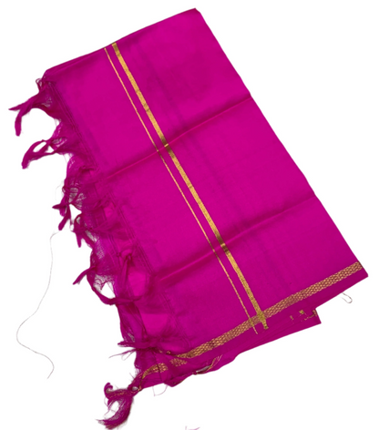 Silk Pooja Towel Pink Colour