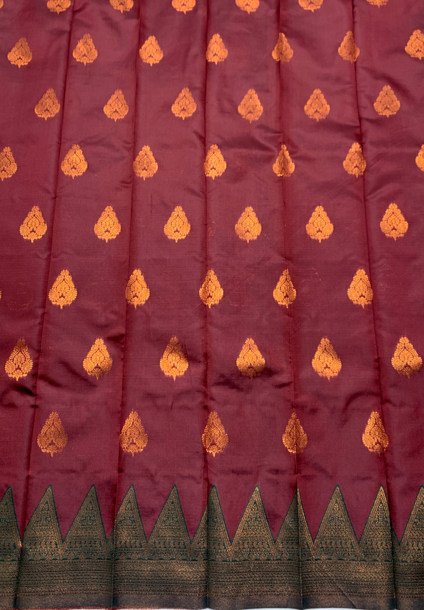 Art Silk Saree Maroon Colour with Green Border