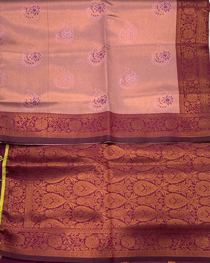 Art Silk Saree Baby Pink Colour with Pink Border