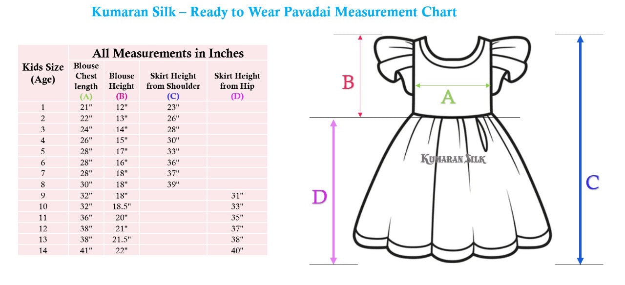 Ready To Wear Maroon Pavadai with Contrast Green Blouse