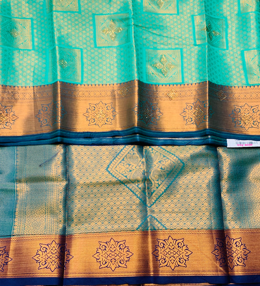 Art Silk Saree Sapphire Colour with Blue Border