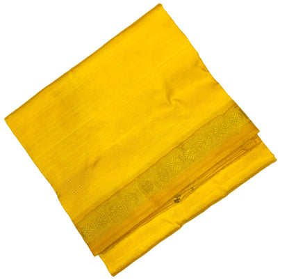 Silk Pooja Towel Yellow colour