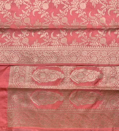 Pure Banaras Silk Saree Pastel Pink Colour with Self Colour Banarasi Border