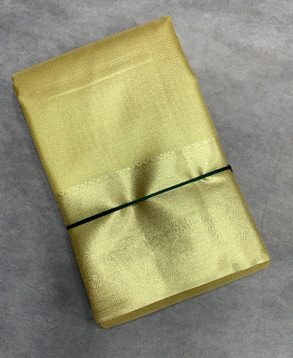 Fancy Tissue Saree Golden Colour with Self Colour Border