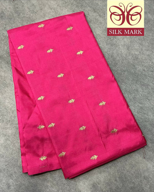 Rani Pink Colour Pure Silk Blouse Fabric