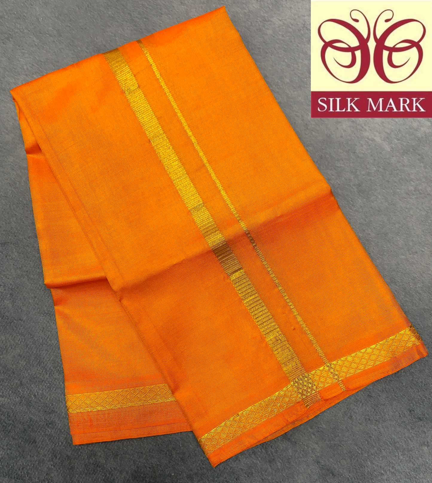 Silk Pooja Towel Mango Yellow colour
