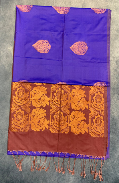 Art Silk Saree Purple Colour with Borderless