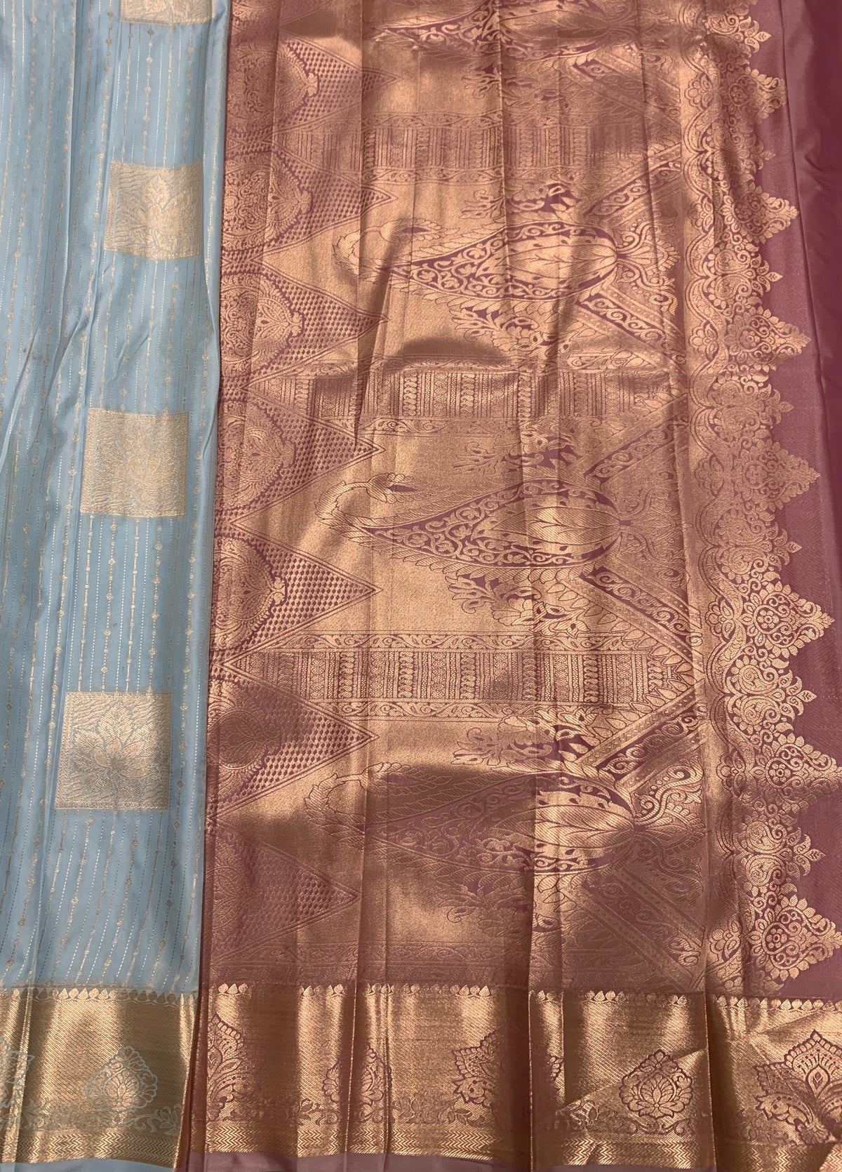 Soft Silk Casual Saree Ice Blue with Sliver Zari Border