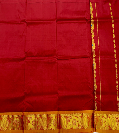 Brown shade Semi silk Kids Pattu Pavadai with Contrast border for age 2 to 5