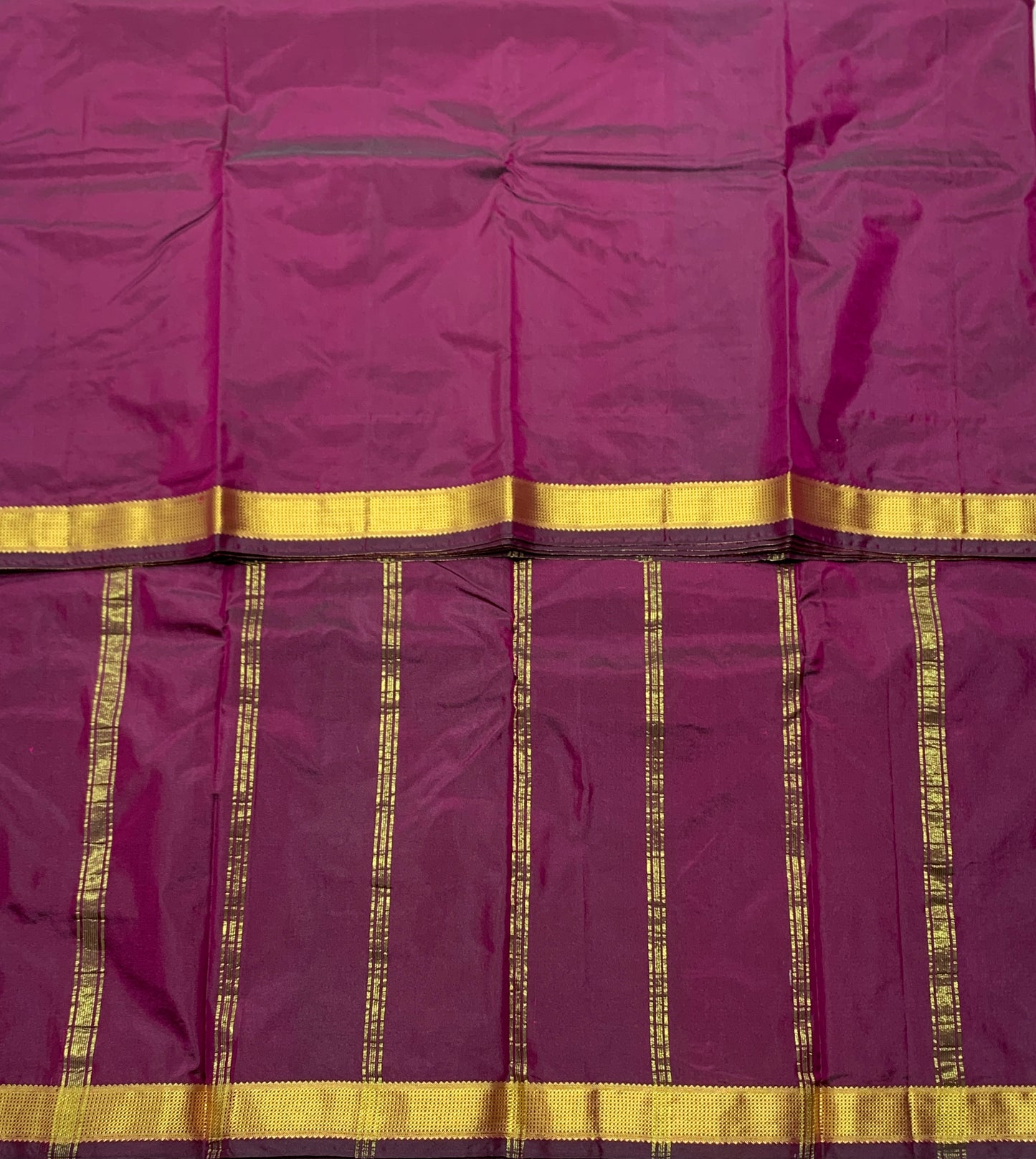 Arani Silk Saree Beetroot Pink Colour with Golden Border.