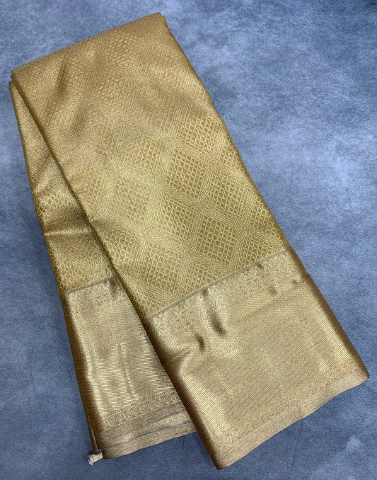 Fancy Tissue Saree Copper Colour with Self Colour Border