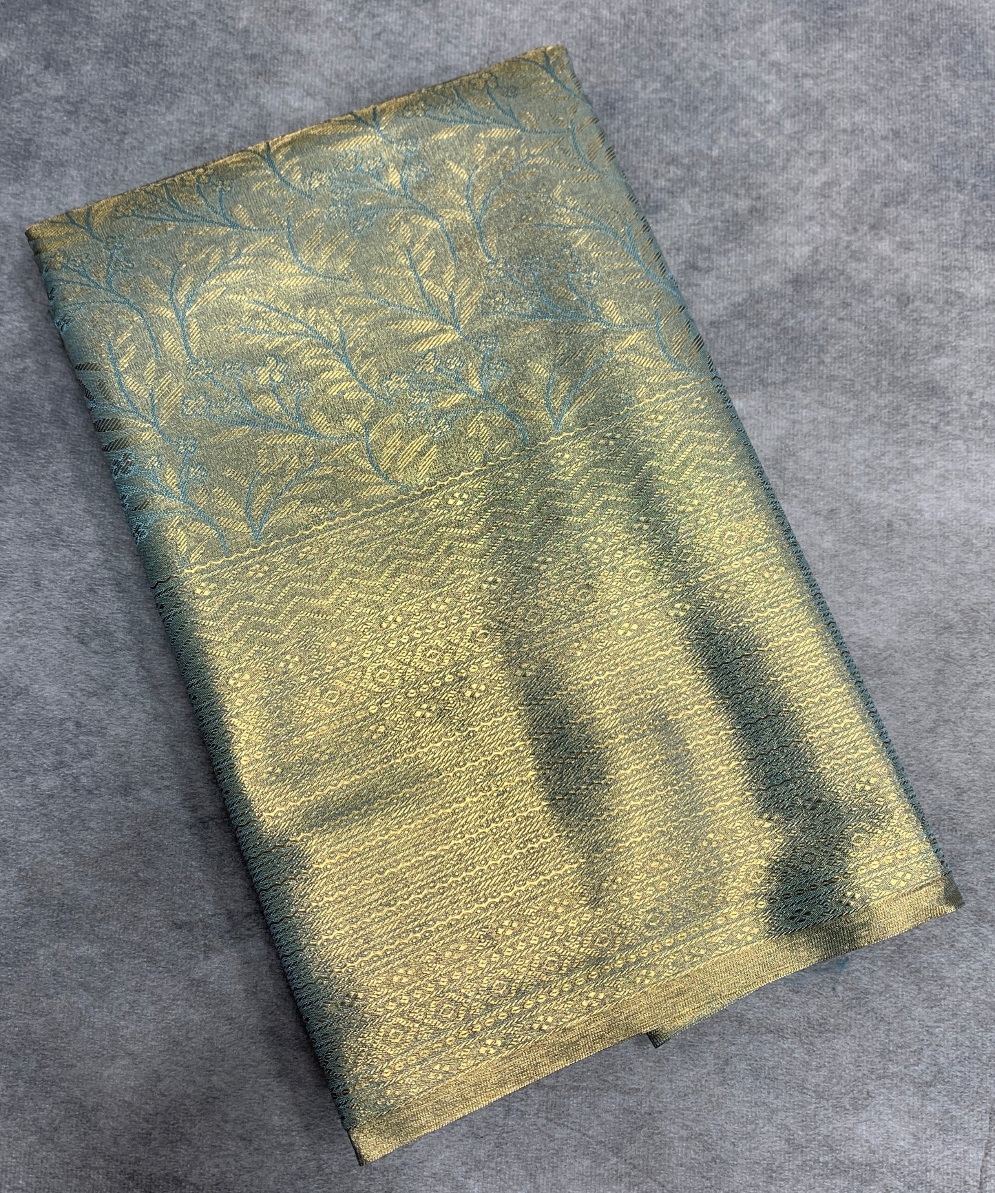 Fancy Tissue Saree Light Sapphire Colour with Self Design Border