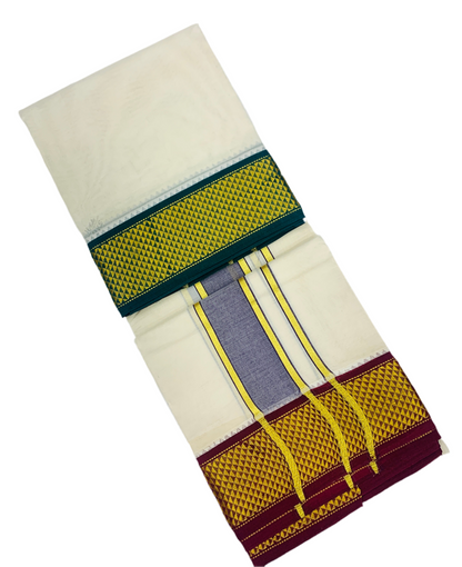 Cotton Dhoti Half White Colour