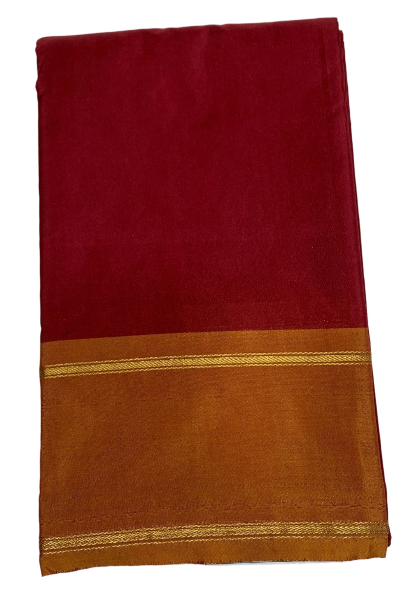 Arani Silk Saree Maroon Colour with Mustard and Golden Border