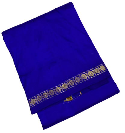 9X5 Pure Silk Dhoti Violet Small Border