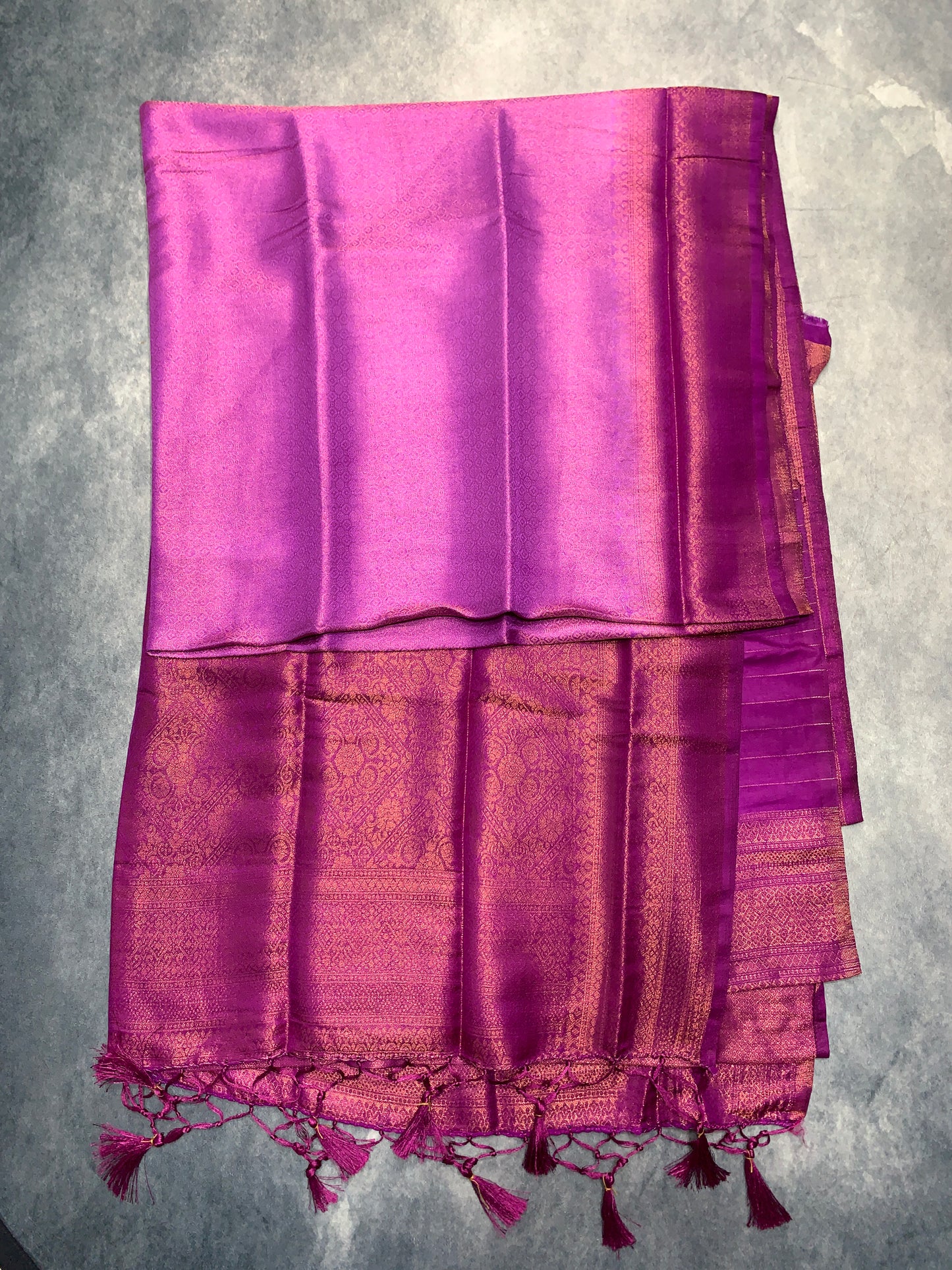 Soft Silk Saree Lavender Colour with Beetroot Colour Pallu