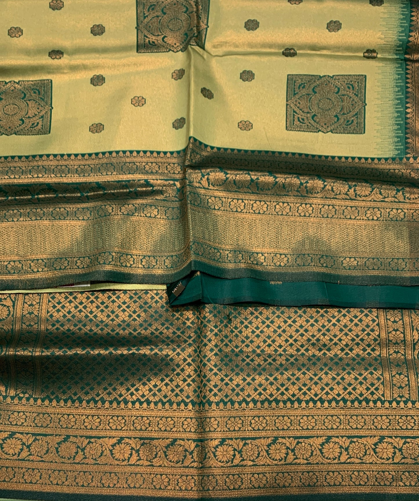 Art Silk Saree Olive Green Colour Saree with Green Border