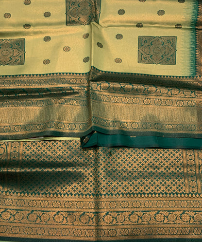 Art Silk Saree Olive Green Colour Saree with Green Border