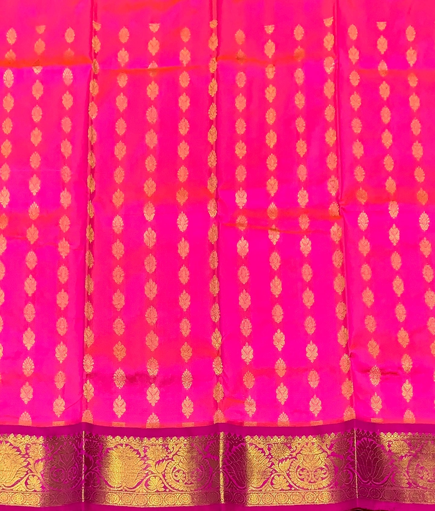 Baby Pink Shade Pure Kanchipuram Kids Pattu Pavadai with Contrast Border for Newborn to 2 Years