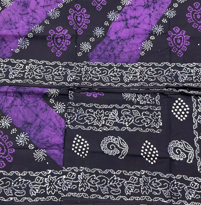 Chettinad Sungudi Cotton Dual Colour Saree with Navy Blue Colour Border