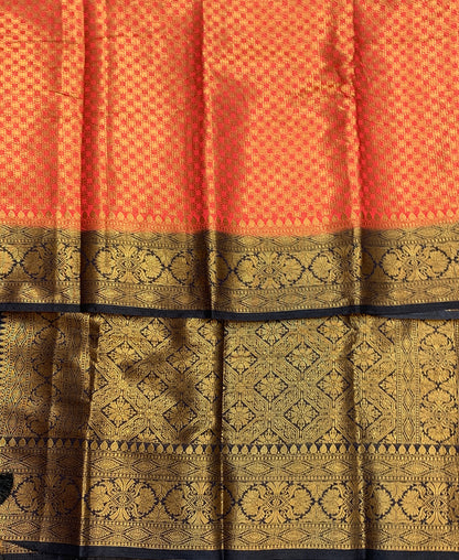 Crepe Saree Red Colour with Block Border