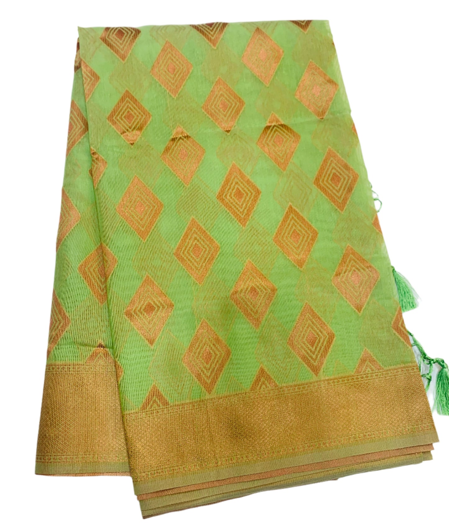 Banaras Katan Saree Light Green Colour