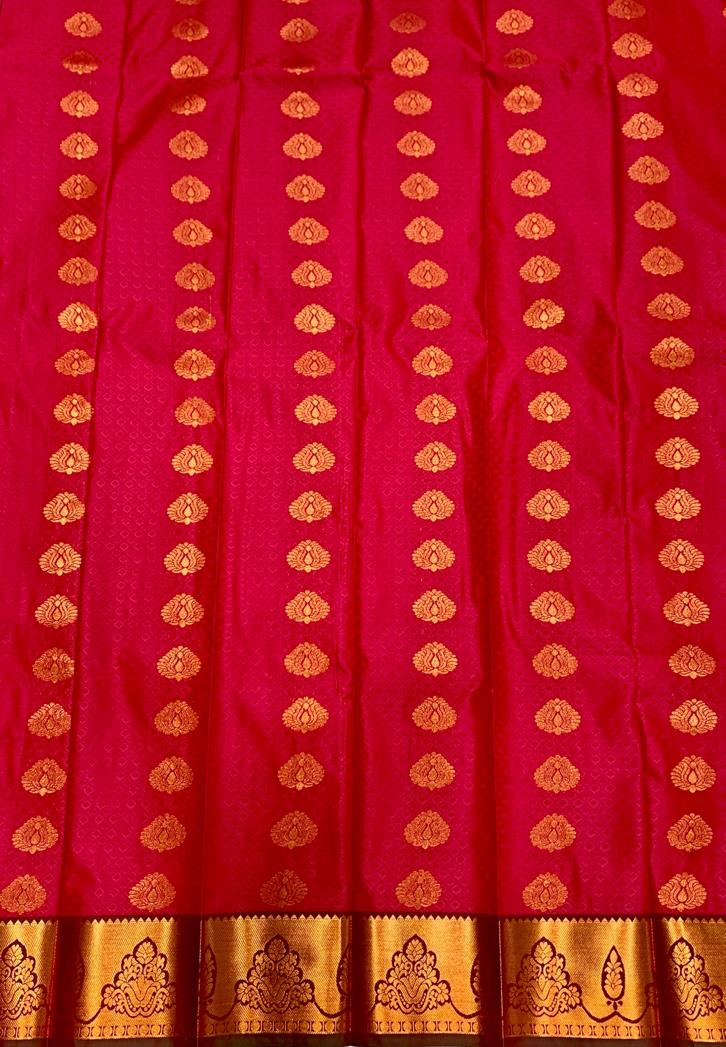 Vegan Silk Saree Maroon Colour with Copper Border