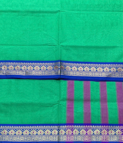 Chettinad Cotton Saree Sapphire Colour with Blue Colour with Thread Work Border