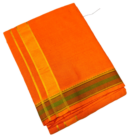 9X5 Cotton Orange with Red & Green Border